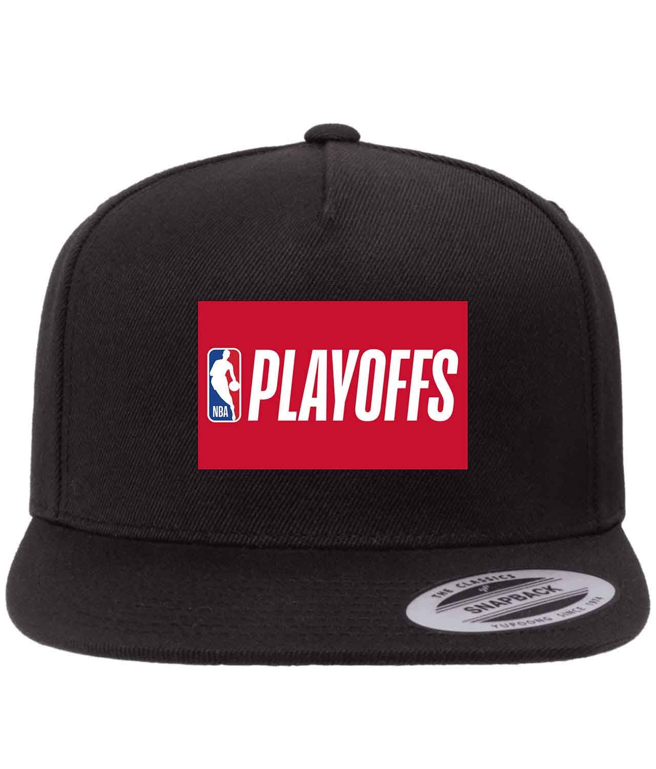 NBA Playoffs Primary Dark Red NBA Basketball Logo Customized Design on Wool 5-Panel Cap Hat