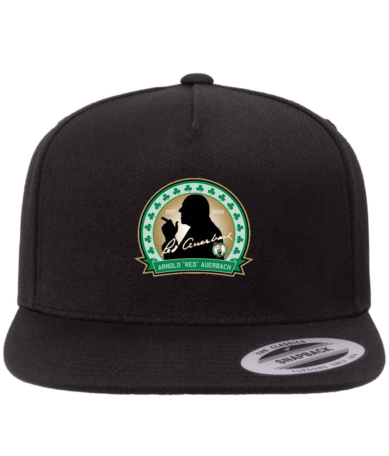 Boston Celtics Memorial Arnold Red Auerbach NBA Basketball Logo Customized Design on Wool 5-Panel Cap Hat - Image 1