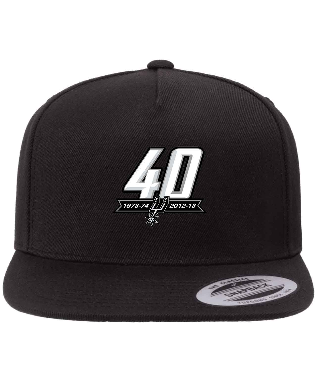 San Antonio Spurs 40th Anniversary NBA Basketball Logo Customized Design on Wool 5-Panel Cap Hat