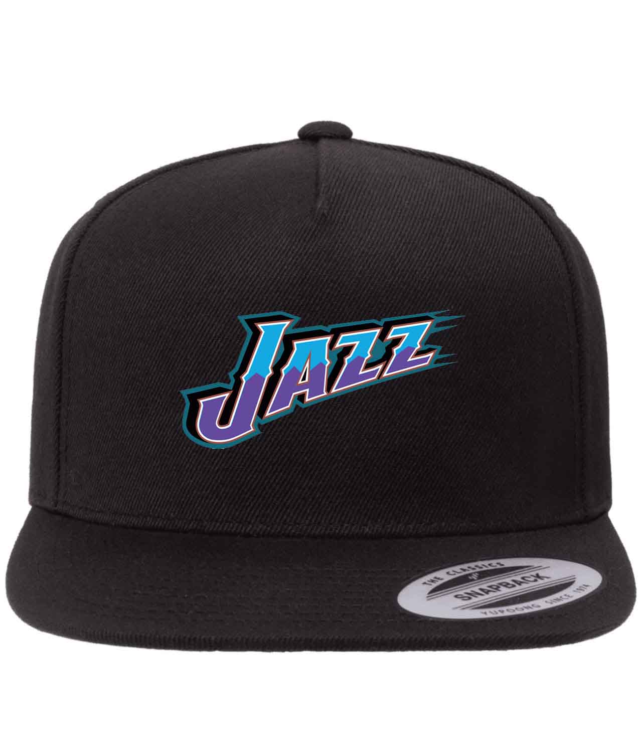 Utah Jazz 1996 NBA Basketball Logo Customized Design on Wool 5-Panel Cap Hat - Image 1