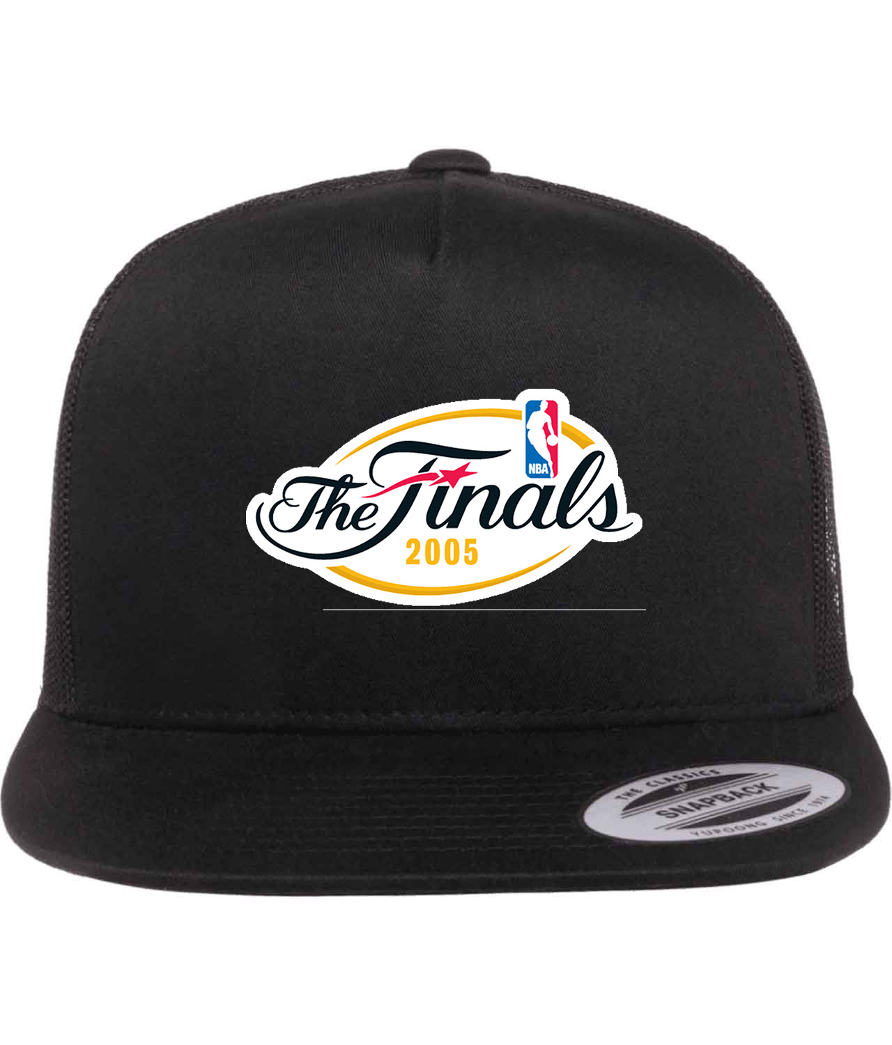 2005 NBA Finals Detroit Pistons vs San Antonio Spurs NBA Basketball Logo Symbol Emblem Customized Design on Classic Trucker Cap Hat