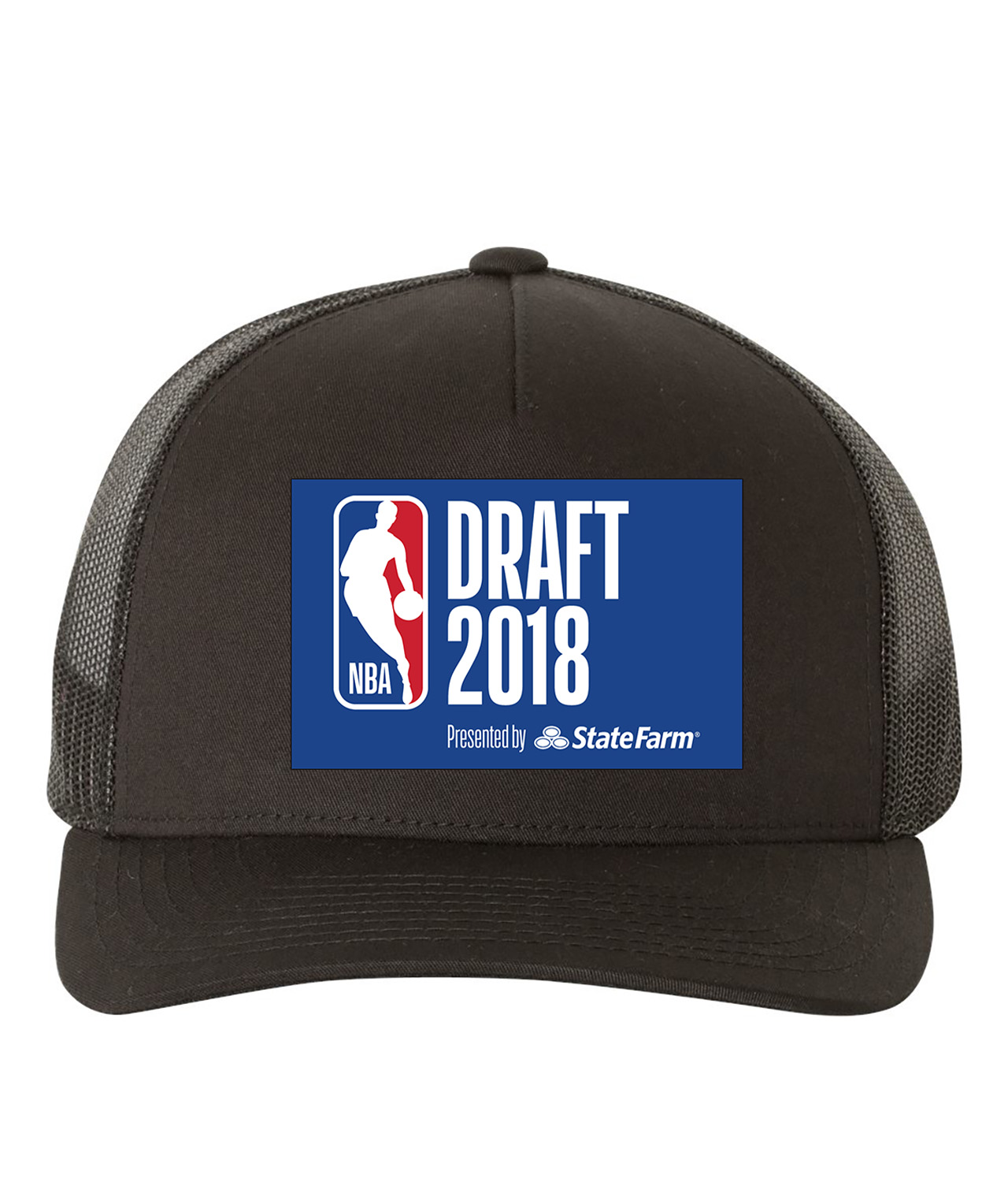 2018 NBA Draft Blue NBA Basketball Logo Symbol Emblem Customized Design on Retro Trucker Cap Hat