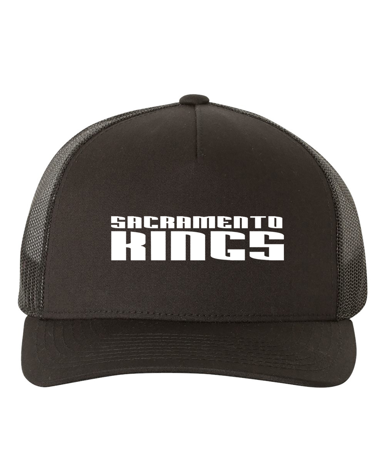 Sacramento Kings 2005 White NBA Basketball Logo Symbol Emblem Customized Design on Retro Trucker Cap Hat