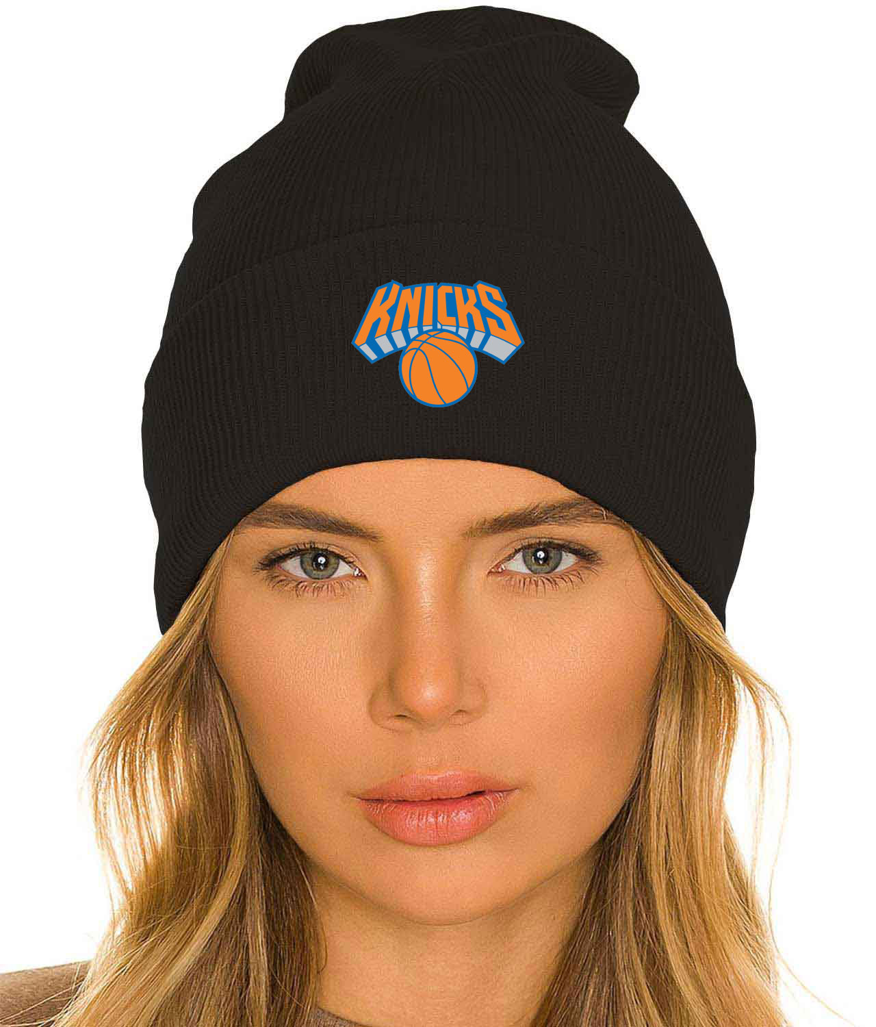 帽子 settings beanie Adidas NBA New York Knicks Team Cuffed Knit Beanie orange white