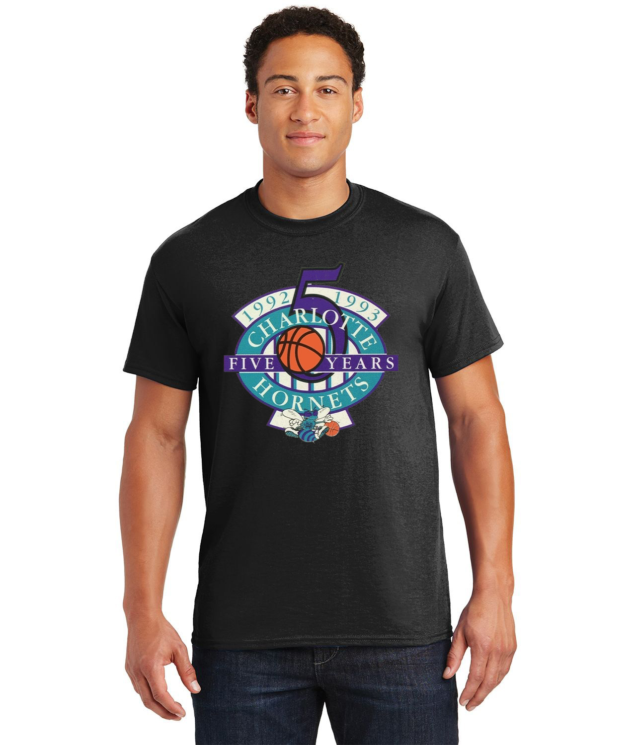 Charlotte Hornets 5th Anniversary NBA Basketball Logo Customized Design on  Unisex Tshirt Tee
