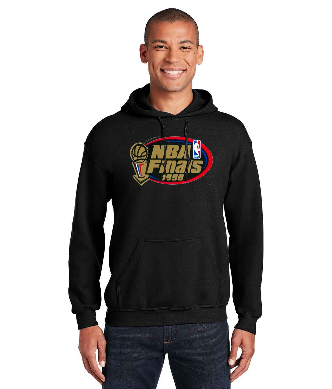 1998 NBA Finals Chicago Bulls vs Utah Jazz NBA Basketball Logo Customized Design on Unisex Hooded Sweatshirt