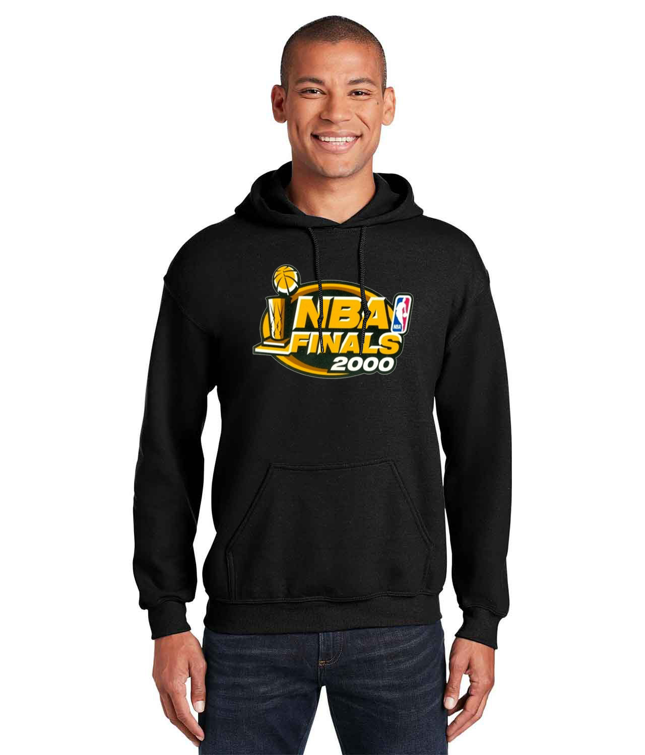 2000 NBA Finals Los Angeles Lakers vs Indiana Pacers NBA Basketball Logo Customized Design on Unisex Hooded Sweatshirt