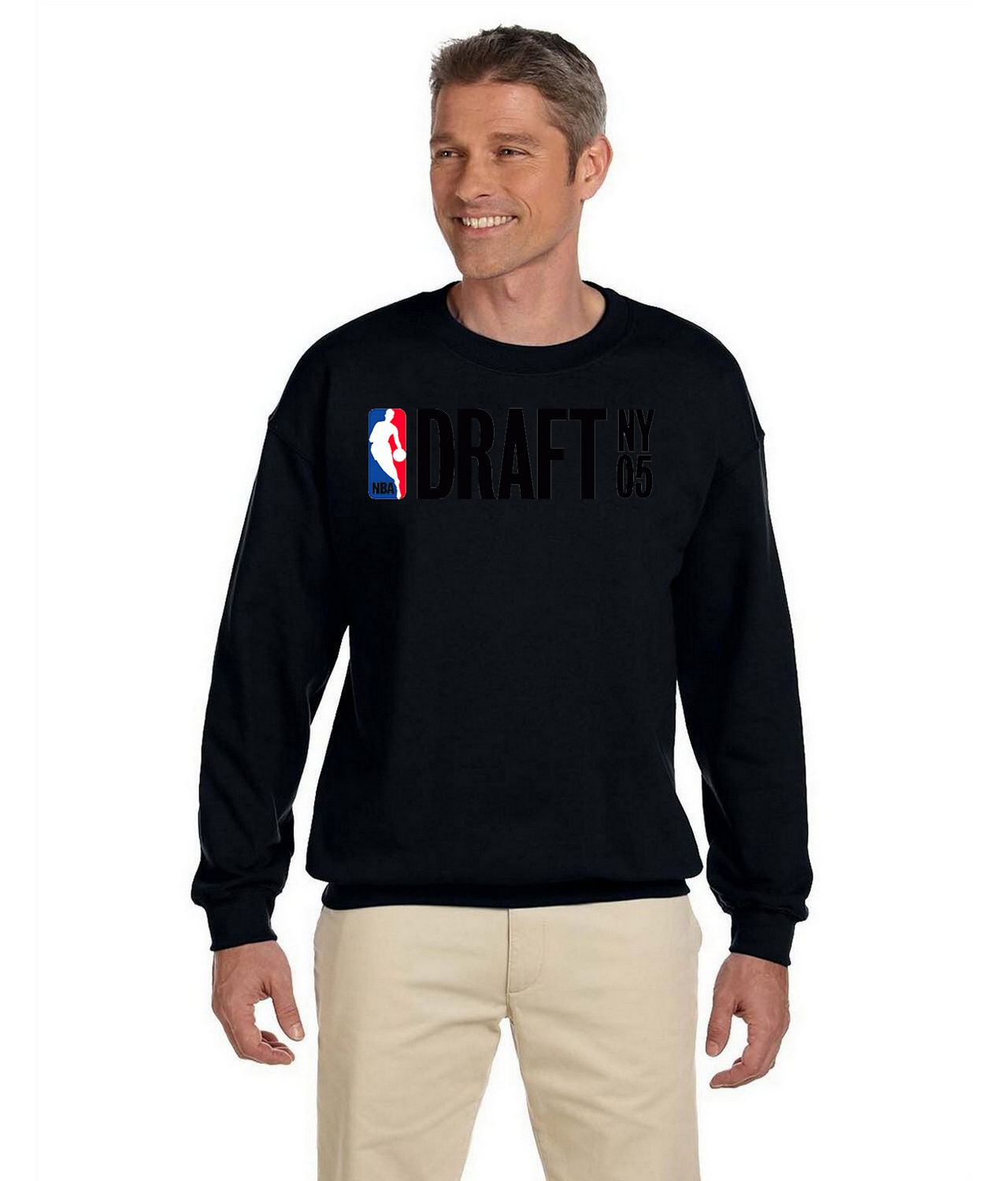 2005 NBA Draft New York NBA Basketball Logo Symbol Emblem Customized Design on Unisex Crewneck Sweatshirt
