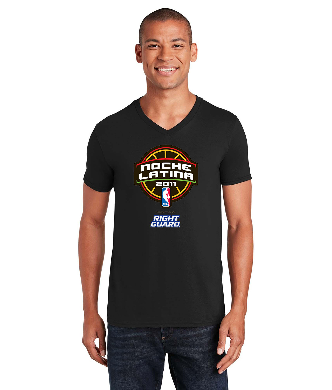2001 NBA Noche Latina NBA Basketball Logo Symbol Emblem Customized Design on Unisex V-Neck T-Shirt Tee