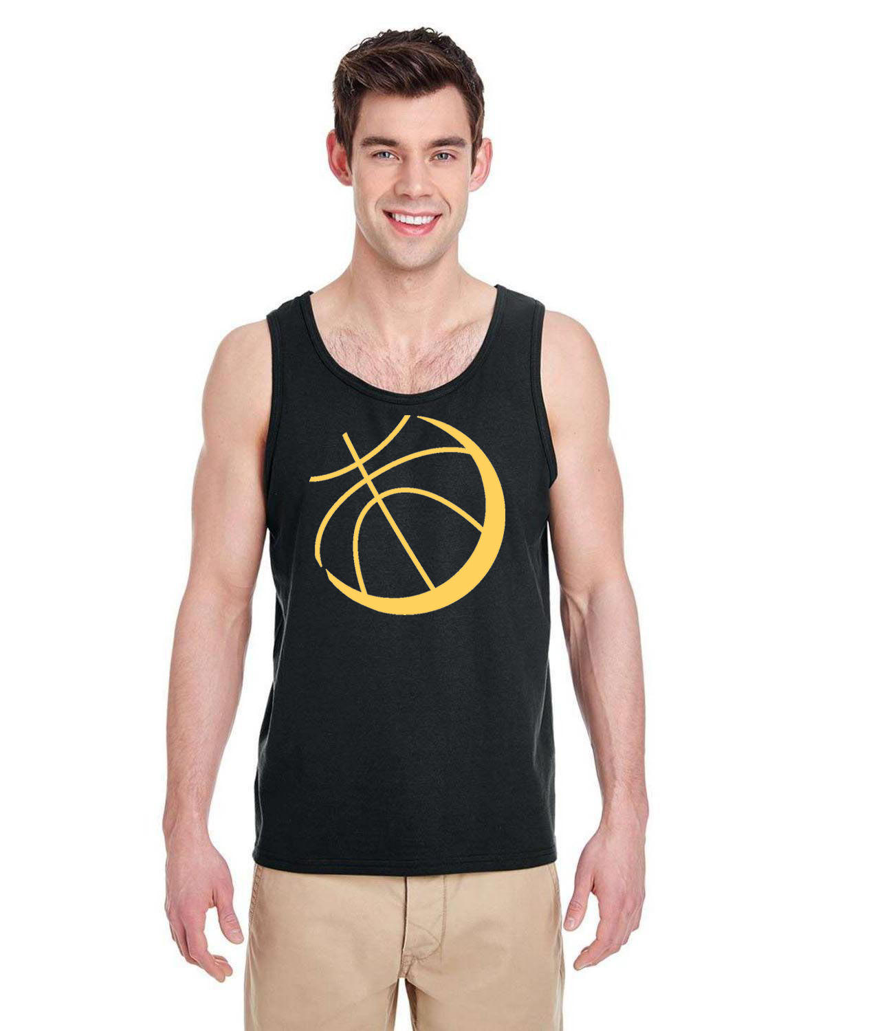 NBA Finals Golden Basketball NBA Basketball Logo Symbol Emblem Customized Design on Unisex Tank Top