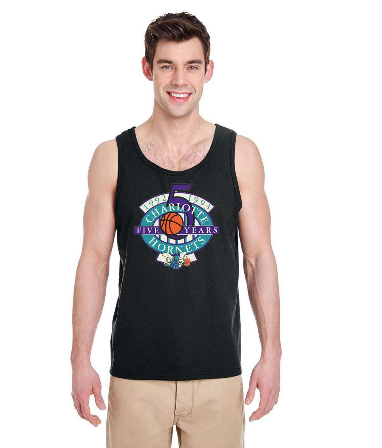 Charlotte Hornets 5th Anniversary NBA Basketball Logo Symbol Emblem Customized Design on Unisex Tank Top