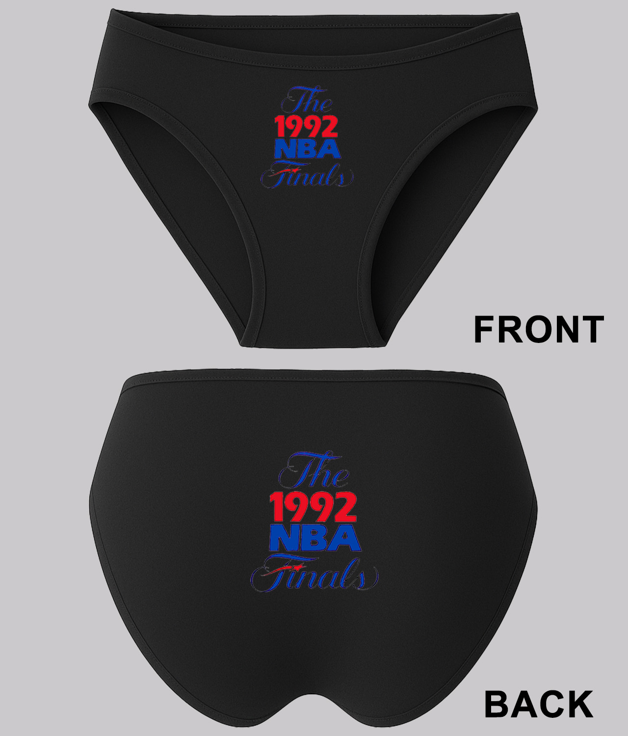 1992 NBA Finals NBA Basketball Logo Symbol Emblem Customized Design on Women's Bikini Brief Underwear