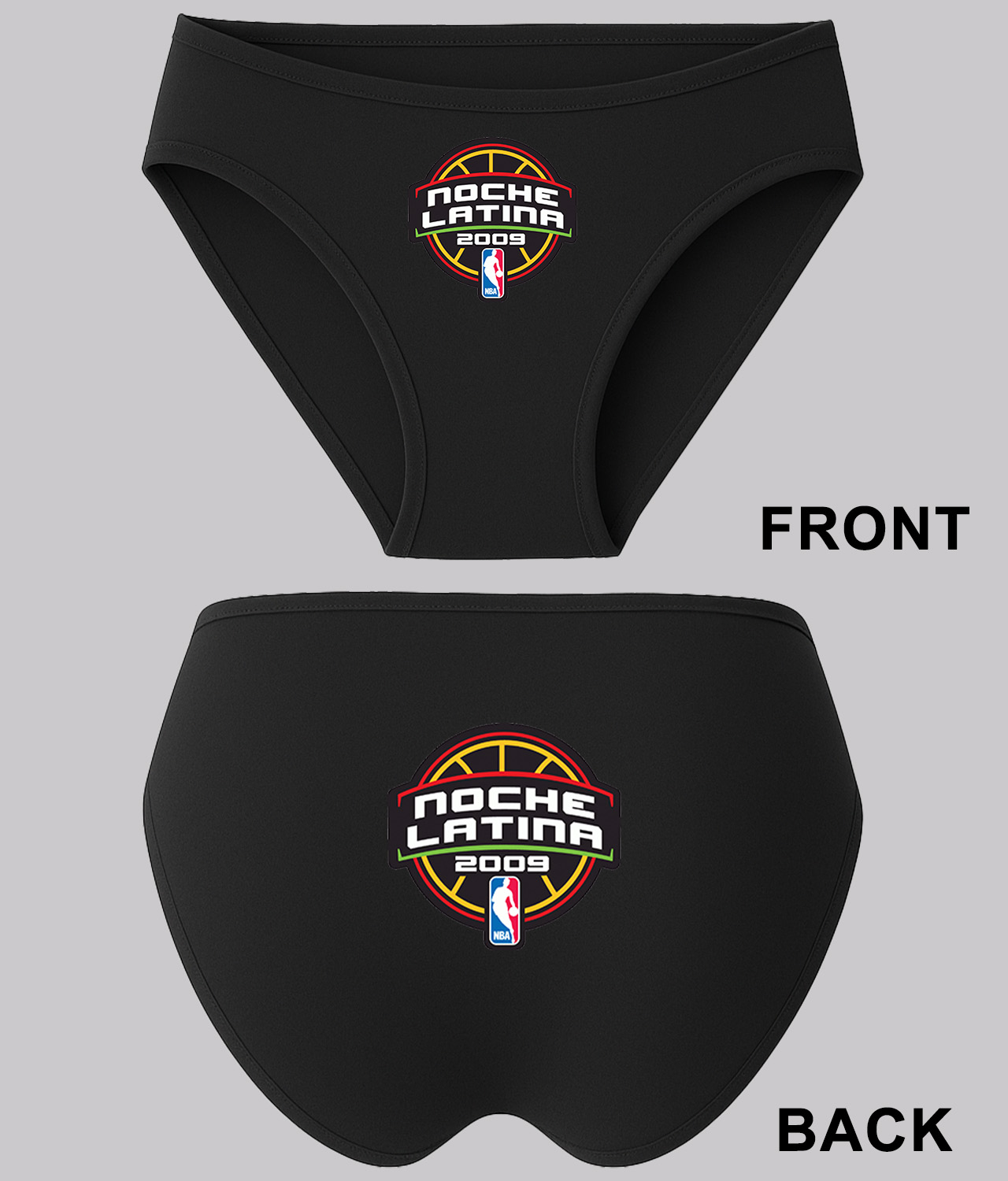 2009 NBA Noche Latina NBA Basketball Logo Symbol Emblem Customized Design on Women's Bikini Brief Underwear