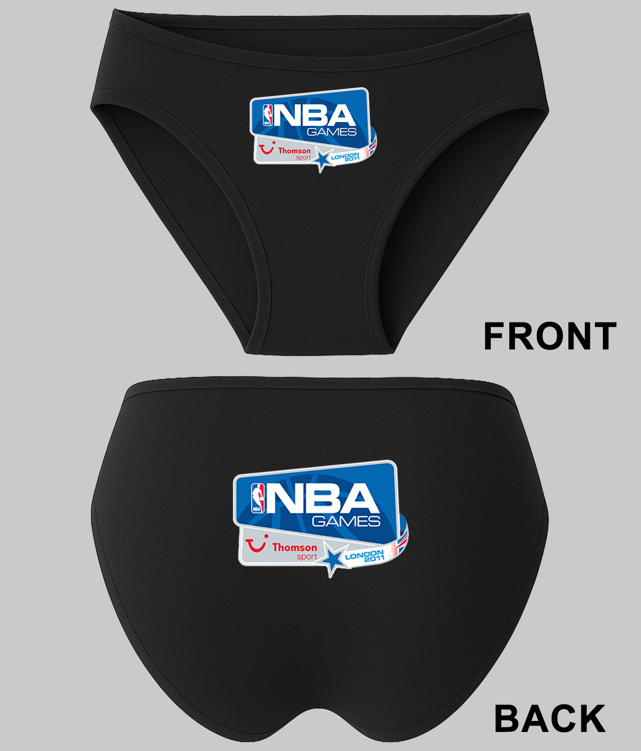 2011 NBA London Games Toronto Raptors vs New Jersey Nets NBA Basketball Logo Symbol Emblem Customized Design on Women's Bikini Brief Underwear