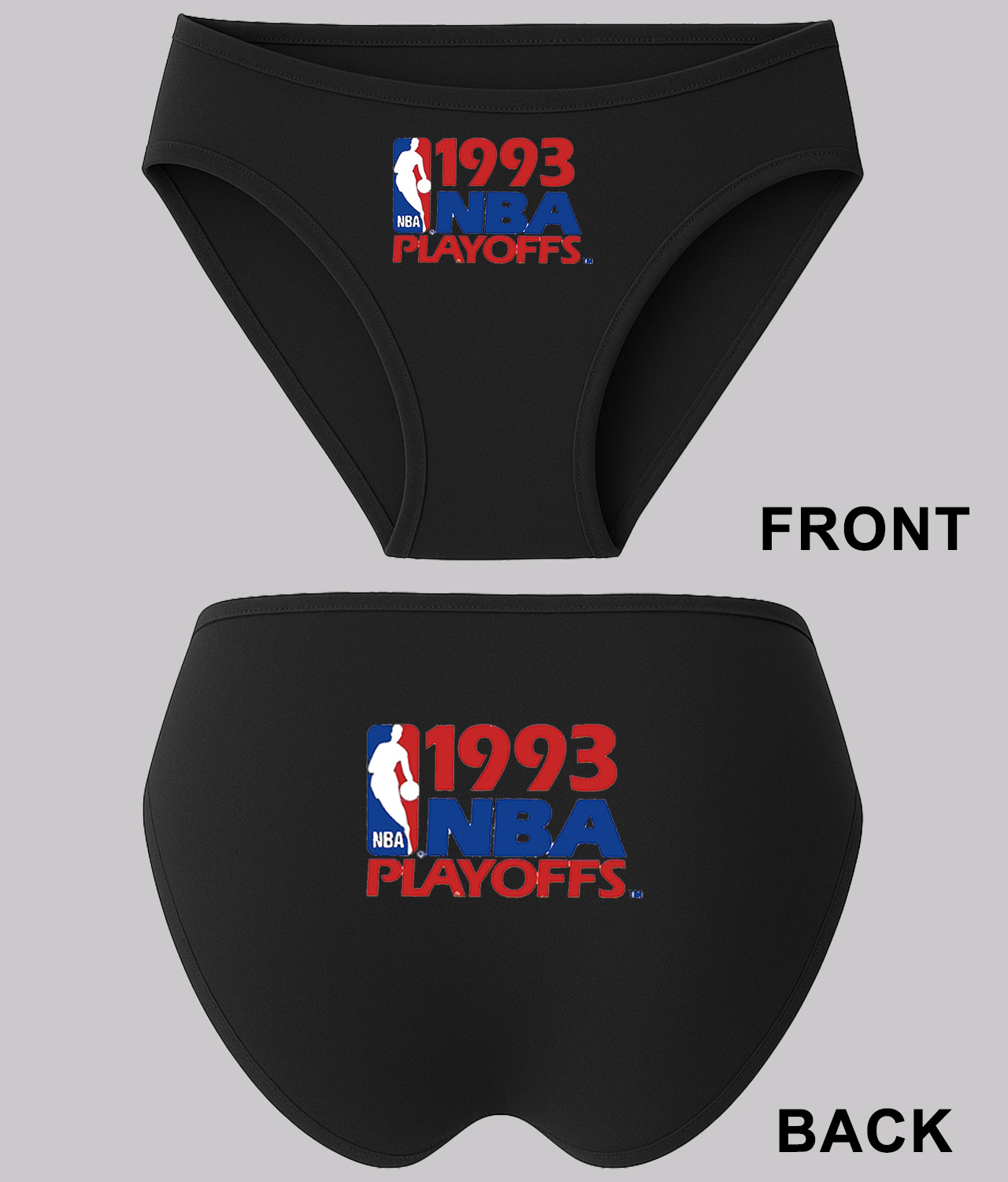 1993 NBA Playoffs NBA Basketball Logo Symbol Emblem Customized Design on Women's Bikini Brief Underwear