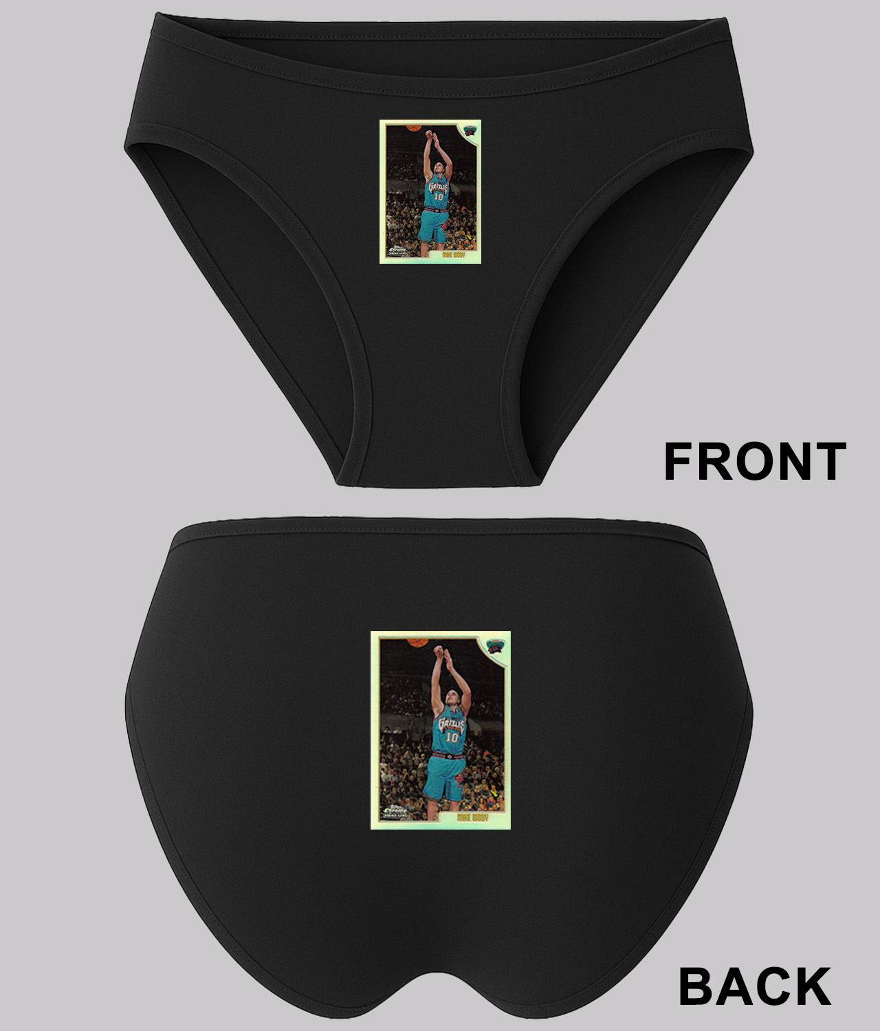 Vancouver Grizzlies 1998-99 Season Mike Bibby Photo NBA Basketball Logo Symbol Emblem Customized Design on Women's Plus Size Bikini Brief Underwear