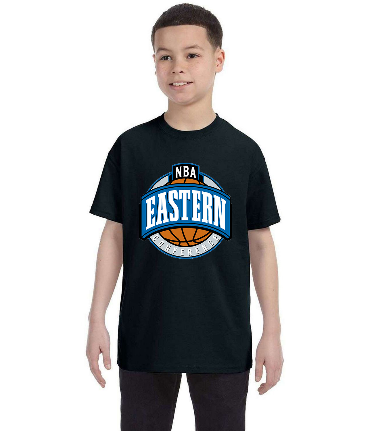 NBA Eastern Conference NBA Basketball Logo Symbol Emblem Customized Design on Youth T-Shirt Tee
