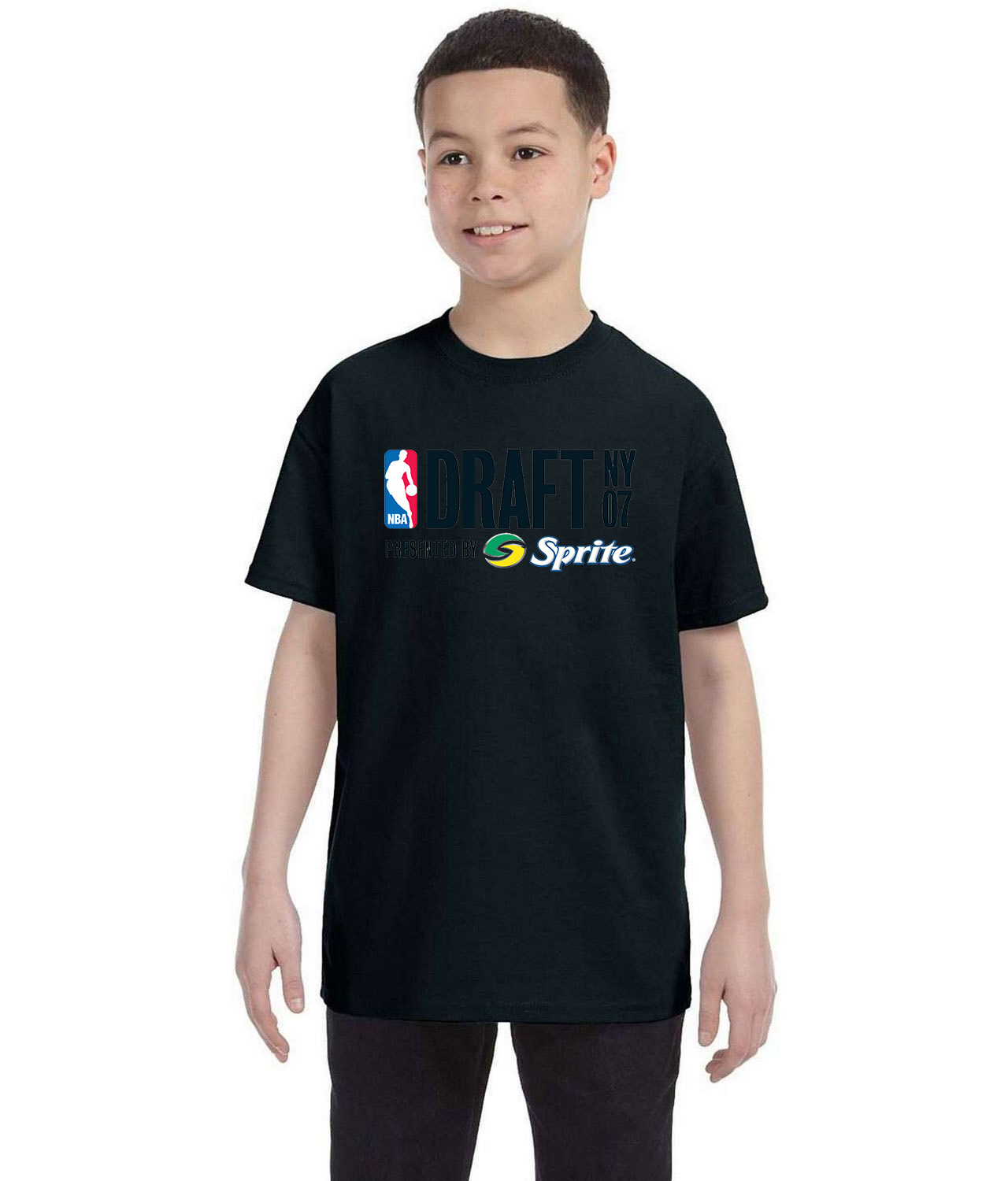 2007 NBA Draft New York NBA Basketball Logo Symbol Emblem Customized Design on Youth T-Shirt Tee