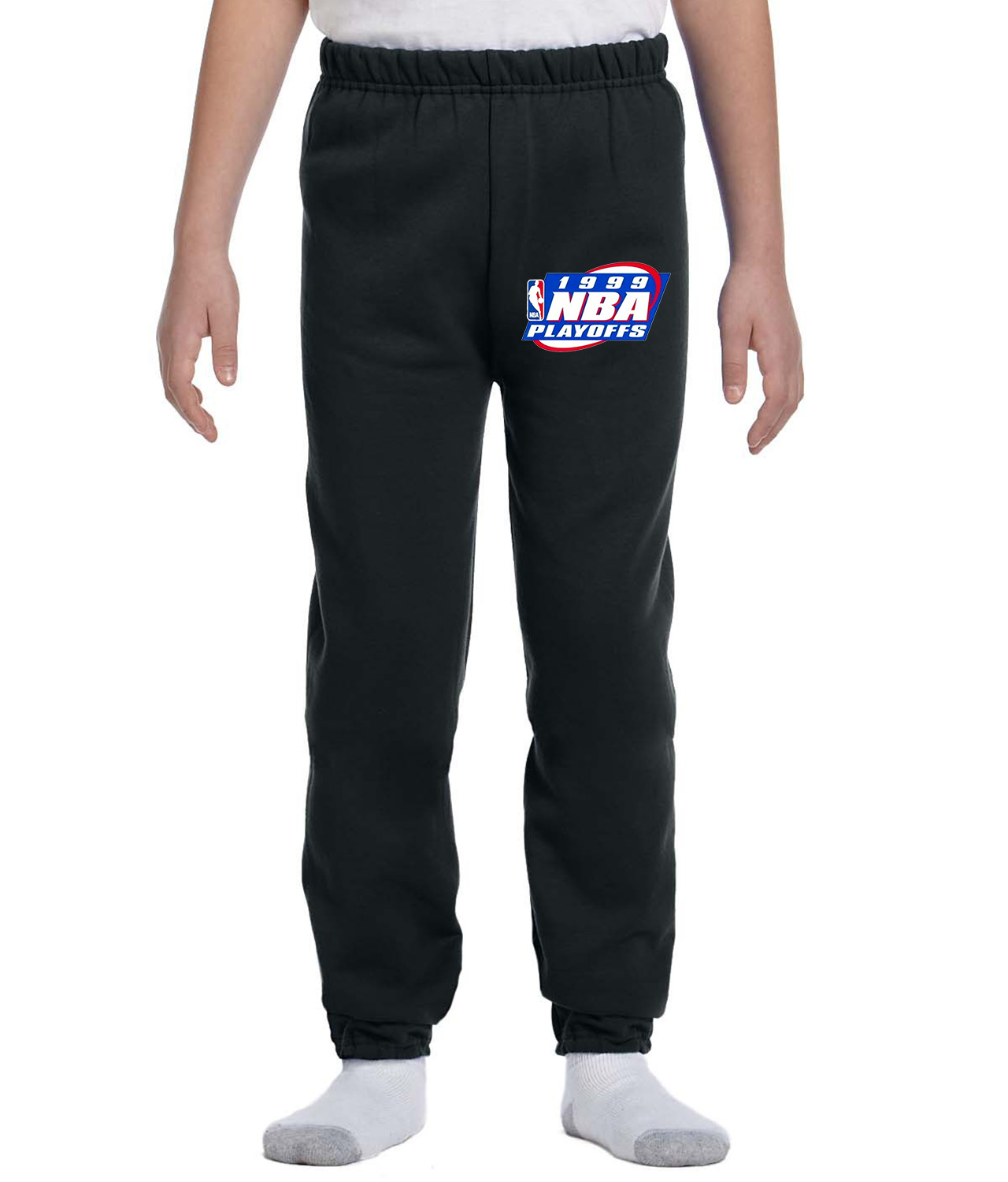 1999 NBA Playoffs NBA Basketball Logo Symbol Emblem Customized Design on Youth Closed-Bottom Sweatpants