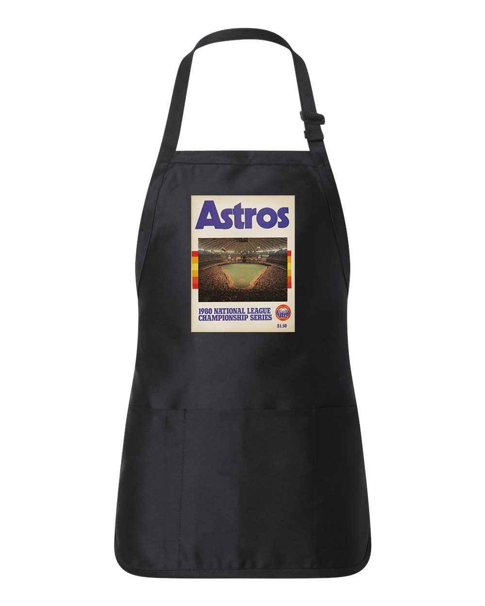 1980 NLCS Program - Houston Astros vs Philadelphia Phillies Baseball Logo Customized Design on Full-Length Apron with Pouch Pocket