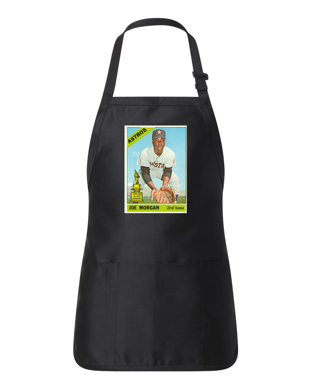 1965 Joe Morgan Houston Astros Photo Baseball Logo Customized Design on Full-Length Apron with Pouch Pocket
