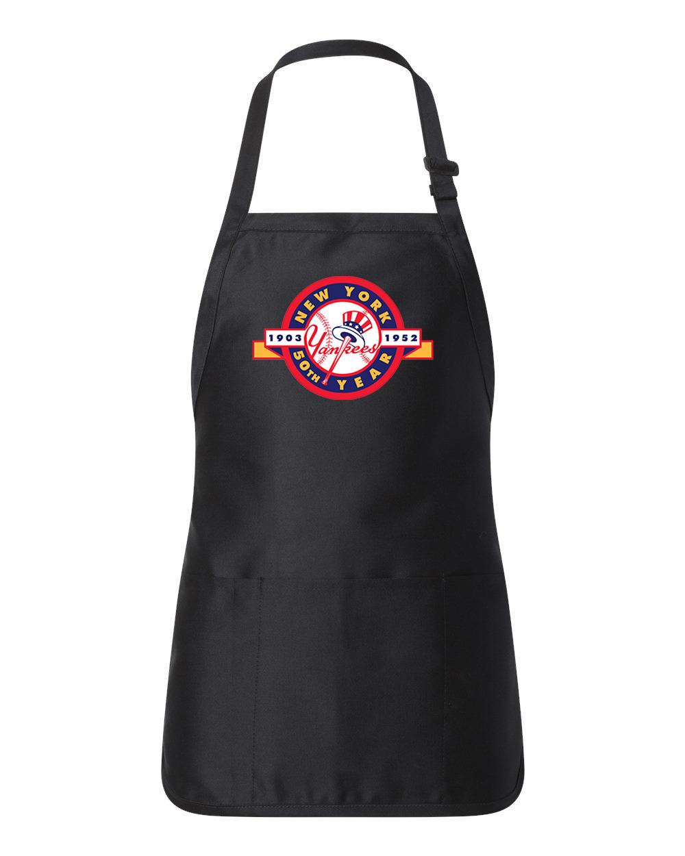50th Anniversary Of The New York Yankees Baseball Logo Customized Design on Full-Length Apron with Pouch Pocket