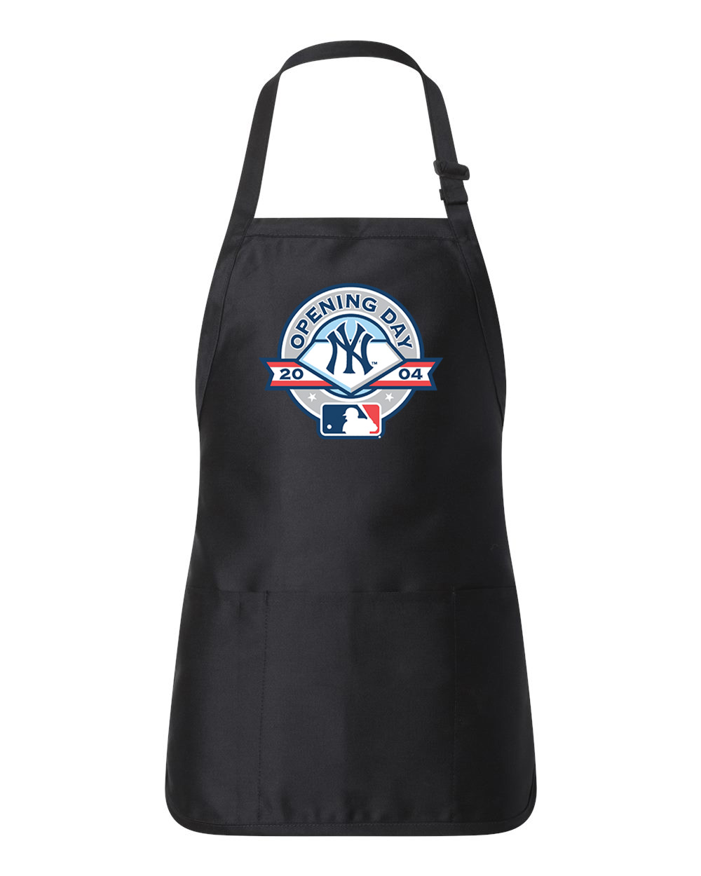 New York Yankees 2004 Opening Day Baseball Logo Customized Design on Full-Length Apron with Pouch Pocket