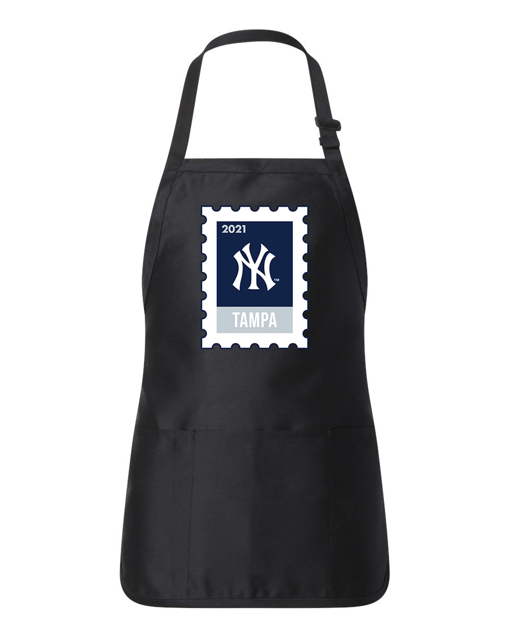 The New York Yankees 2021 Spring Training Baseball Logo Customized Design on Full-Length Apron with Pouch Pocket