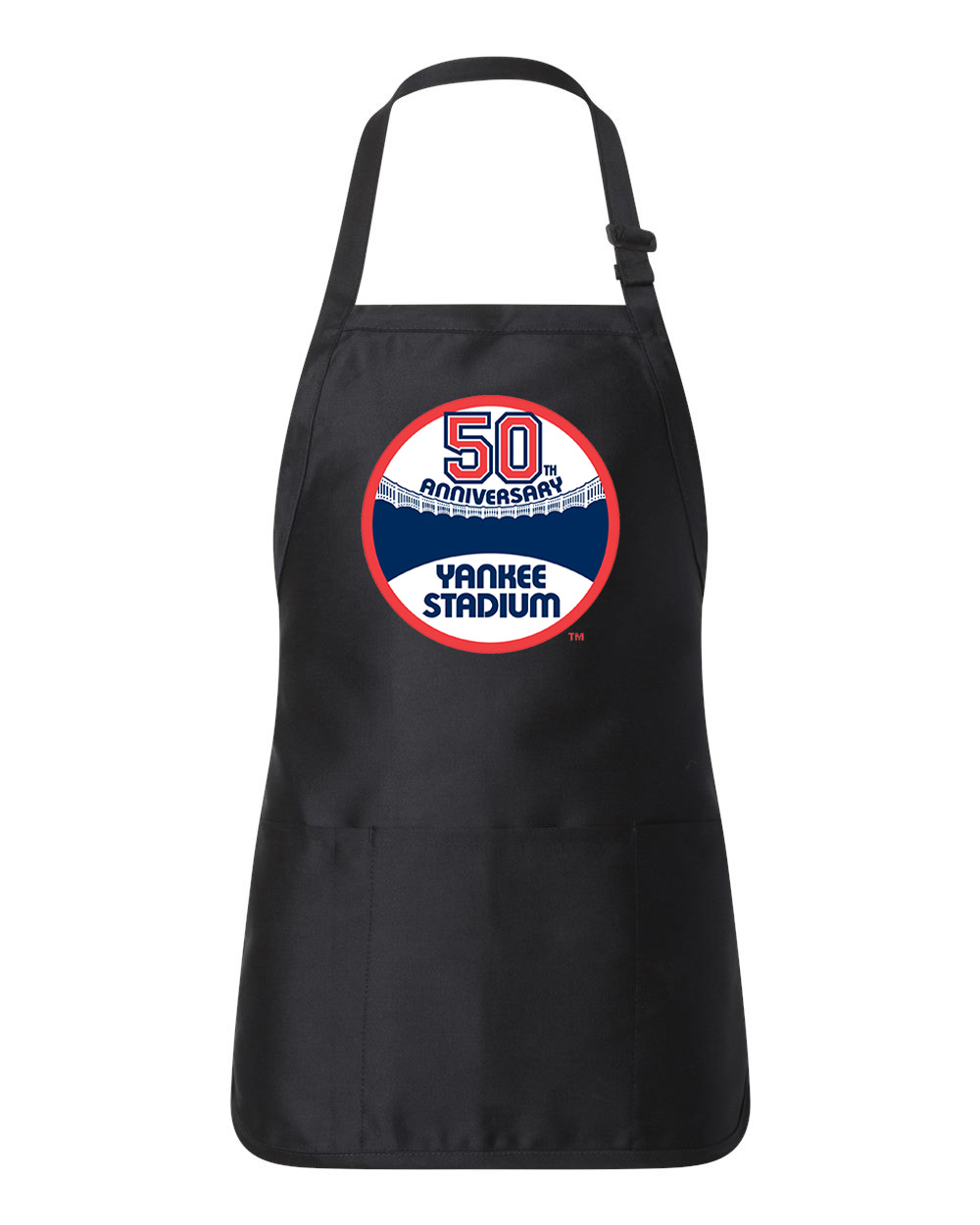 50th Anniversary Of New York Yankee Stadium Baseball Logo Customized Design on Full-Length Apron with Pouch Pocket