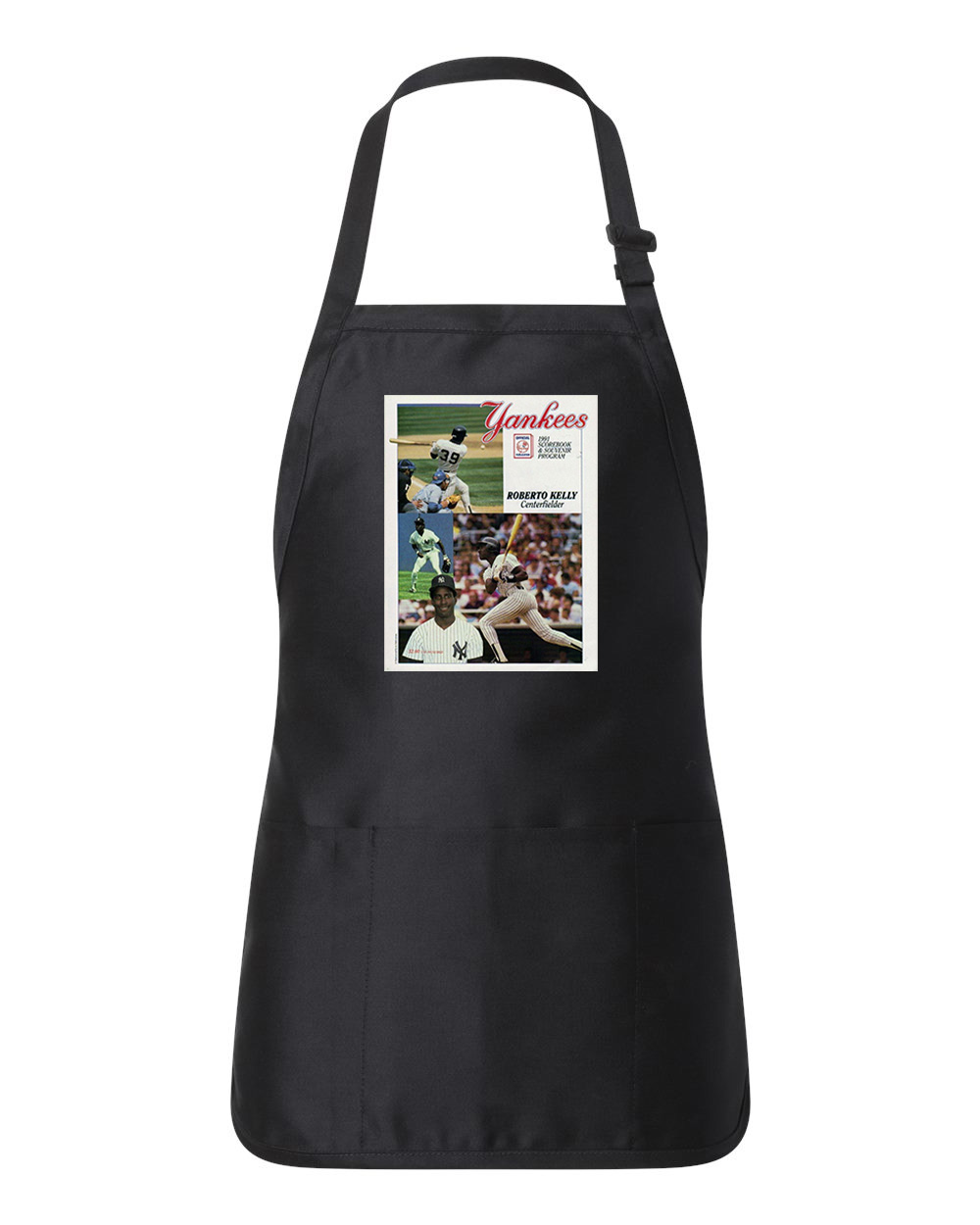 New York Yankees Program 1991 Baseball Logo Customized Design on Full-Length Apron with Pouch Pocket