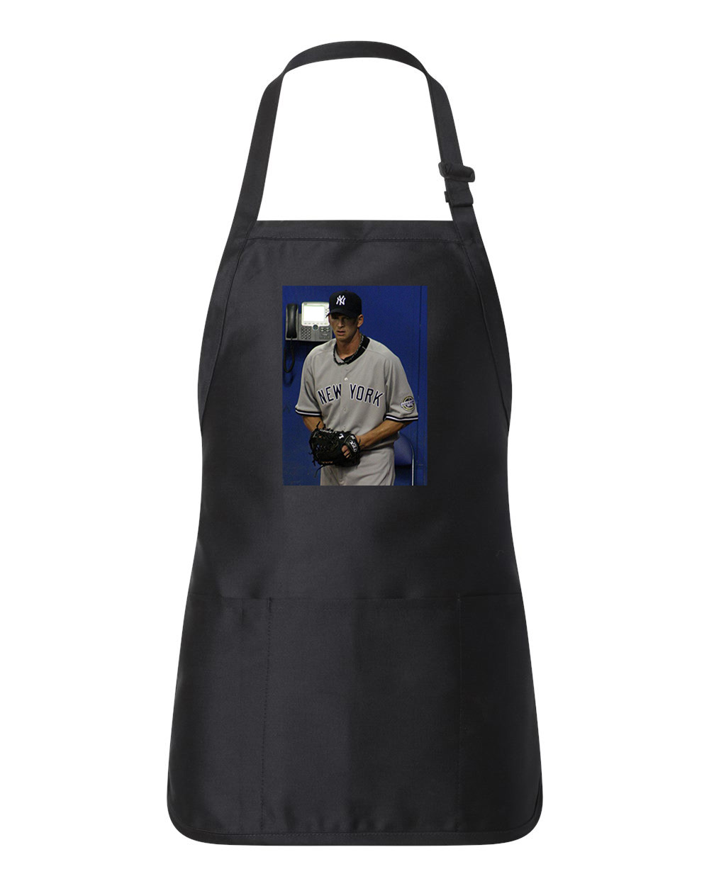 2000s New York Yankees Photo Baseball Logo Customized Design on Full-Length Apron with Pouch Pocket