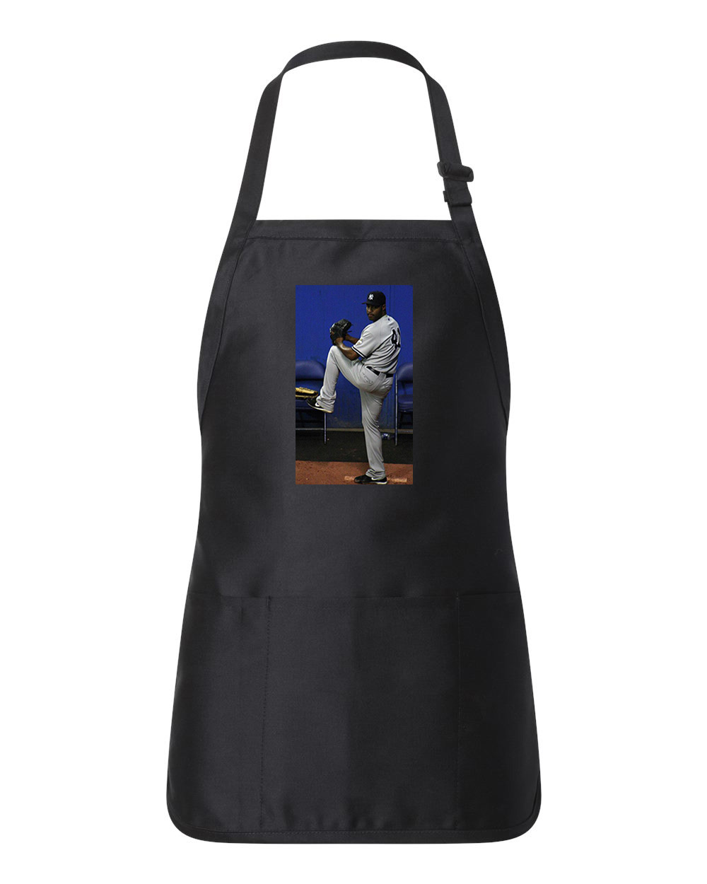 2009 Pitcher 42 New York Yankees Photo Baseball Logo Customized Design on Full-Length Apron with Pouch Pocket