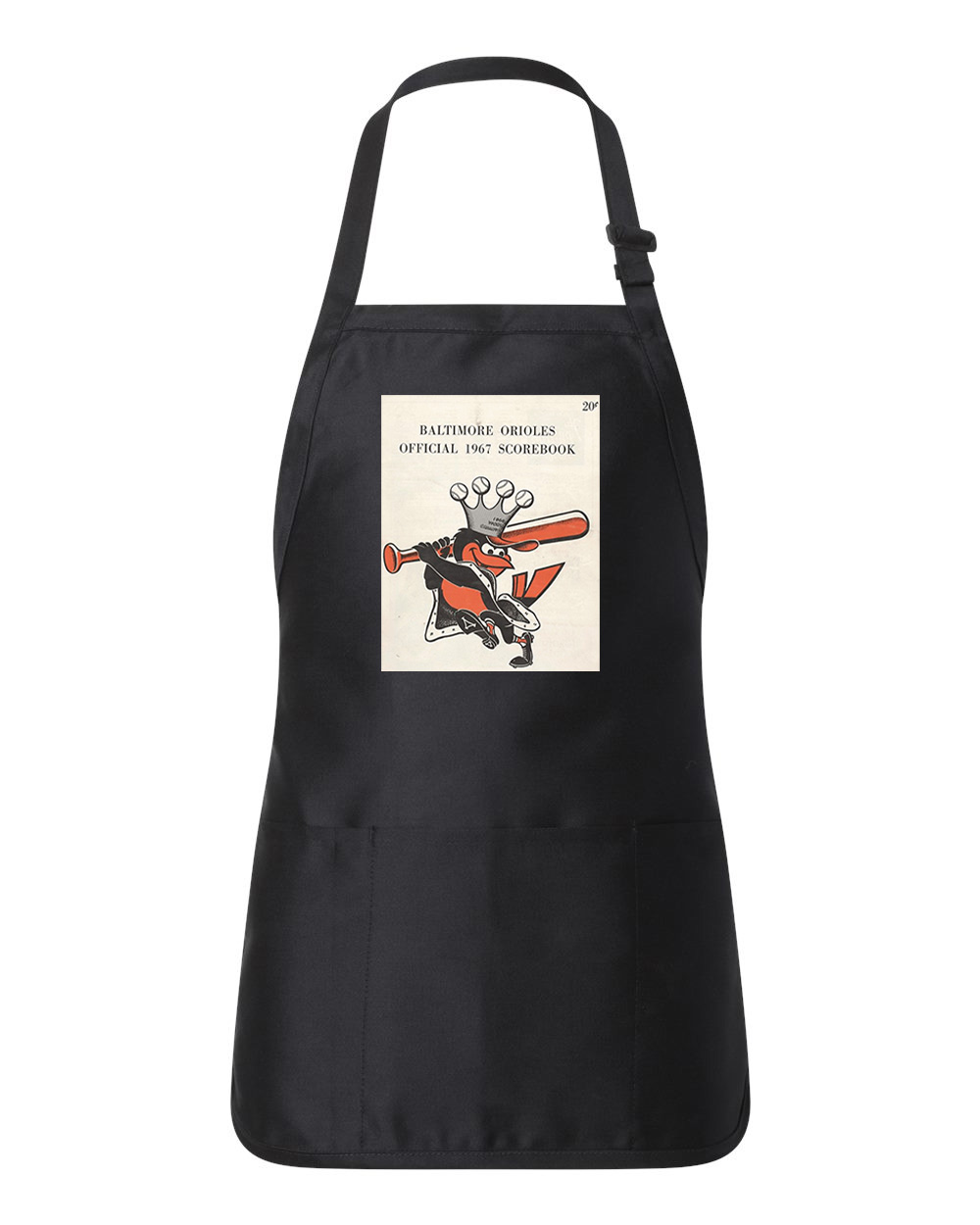 Baltimore Orioles Official 1967 Scorebook Baseball Logo Customized Design on Full-Length Apron with Pouch Pocket
