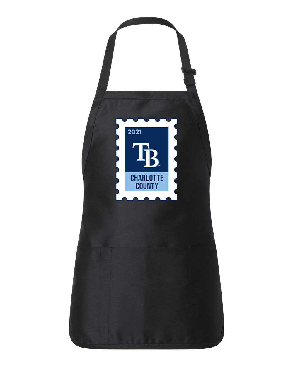 The Tampa Bay Rays 2021 Spring Training Baseball Logo Customized Design on Full-Length Apron with Pouch Pocket