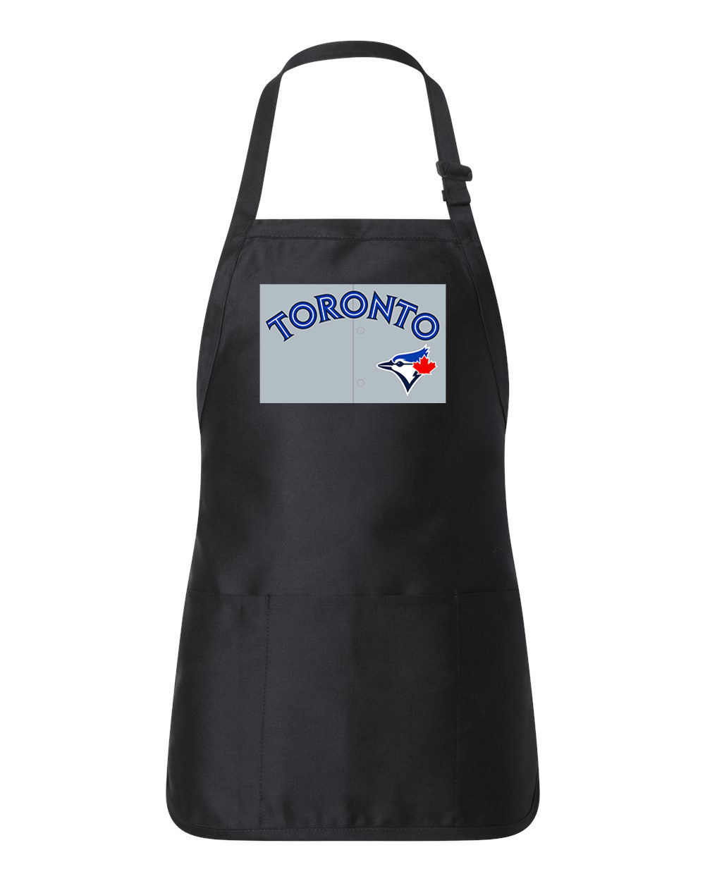 Toronto Blue Jays Jersey 2012-2013 Baseball Logo Customized Design on Full-Length Apron with Pouch Pocket