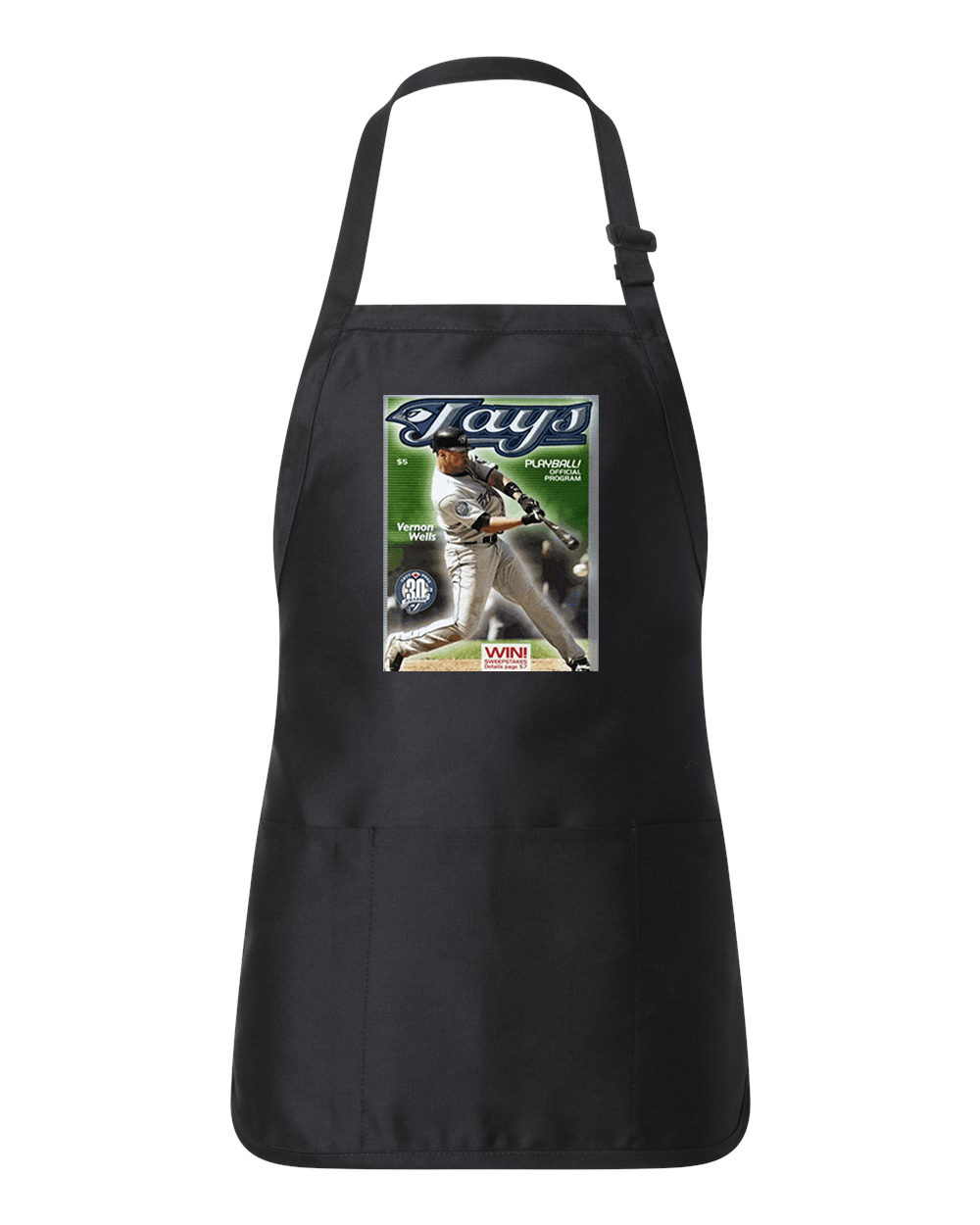 2006 Toronto Blue Jays Game Program - Vernon Wells Baseball Logo Customized Design on Full-Length Apron with Pouch Pocket