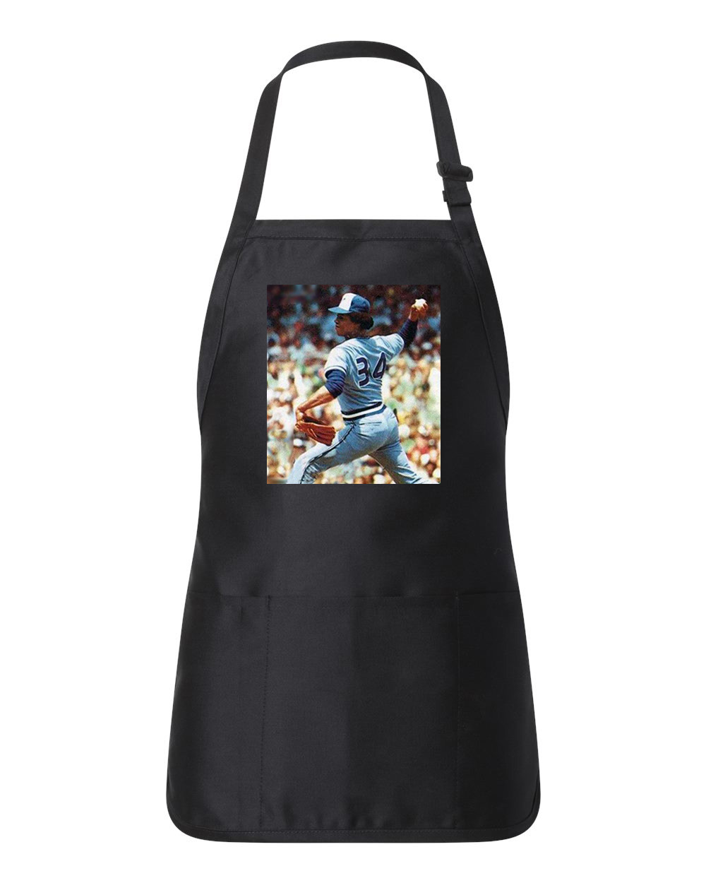 1978 Jesse Jefferson Toronto Blue Jays Photo Baseball Logo Customized Design on Full-Length Apron with Pouch Pocket