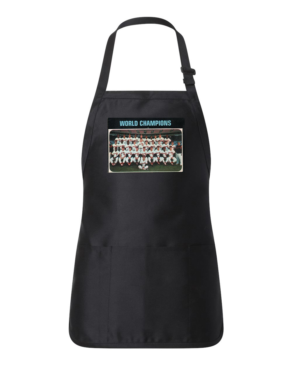 1970 World Champions Baltimore Orioles Photo Baseball Logo Customized Design on Full-Length Apron with Pouch Pocket