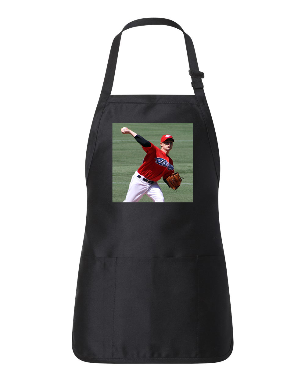 2009 Jason Frasor Pitch Toronto Blue Jays Photo Baseball Logo Customized Design on Full-Length Apron with Pouch Pocket