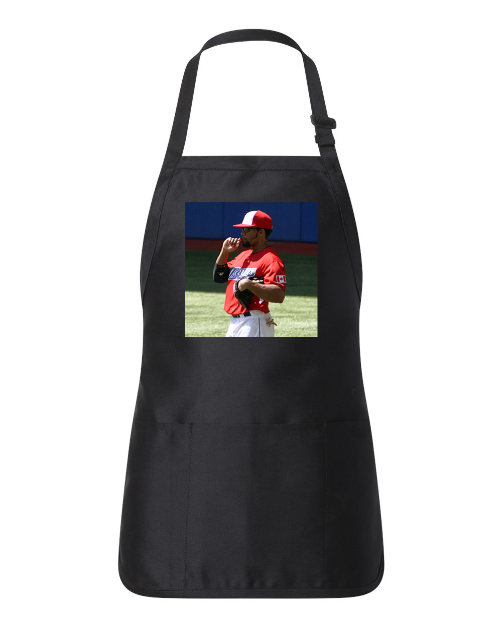 2011 Eric Thames Toronto Blue Jays Photo Baseball Logo Customized Design on Full-Length Apron with Pouch Pocket