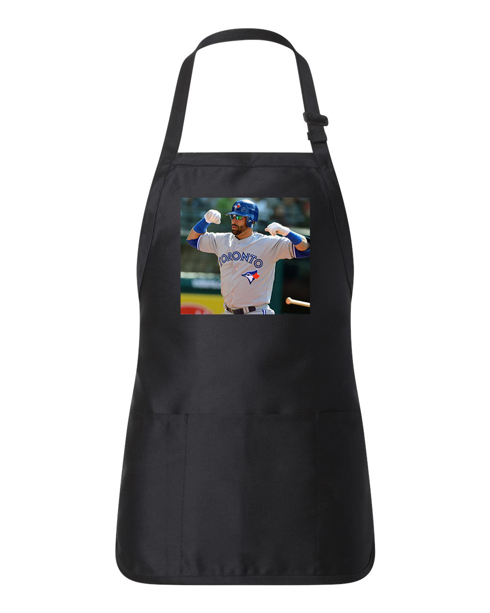 2012 Jose Bautista Road Uniform Toronto Blue Jays Photo Baseball Logo Customized Design on Full-Length Apron with Pouch Pocket