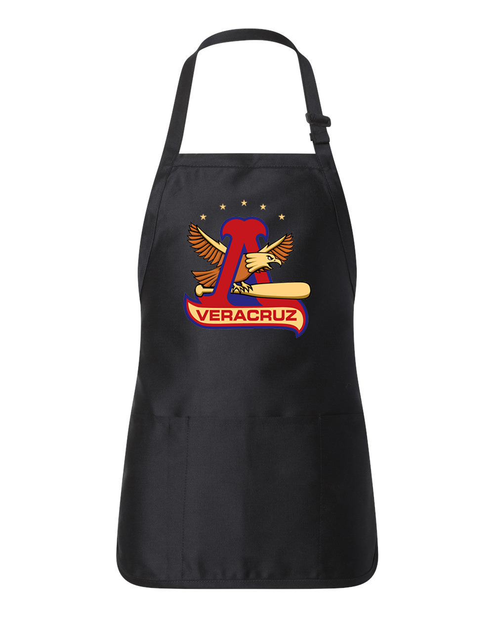 Veracruz Rojos del Aguila 2000-2012 Baseball Logo Customized Design on Full-Length Apron with Pouch Pocket