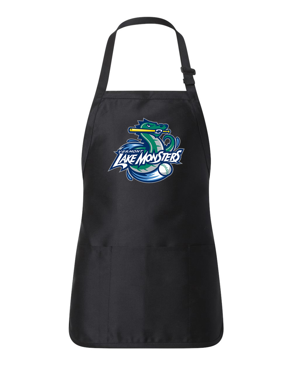 Vermont Lake Monsters 2006 Baseball Logo Customized Design on Full-Length Apron with Pouch Pocket