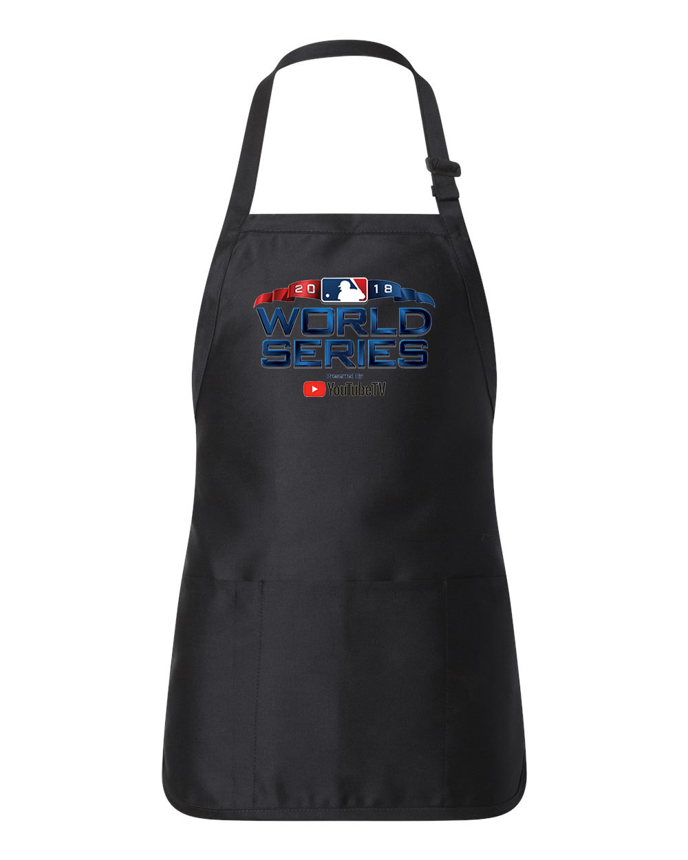 MLB Major League Baseball 2018 World Series Presented By YouTube TV Baseball Logo Customized Design on Full-Length Apron with Pouch Pocket