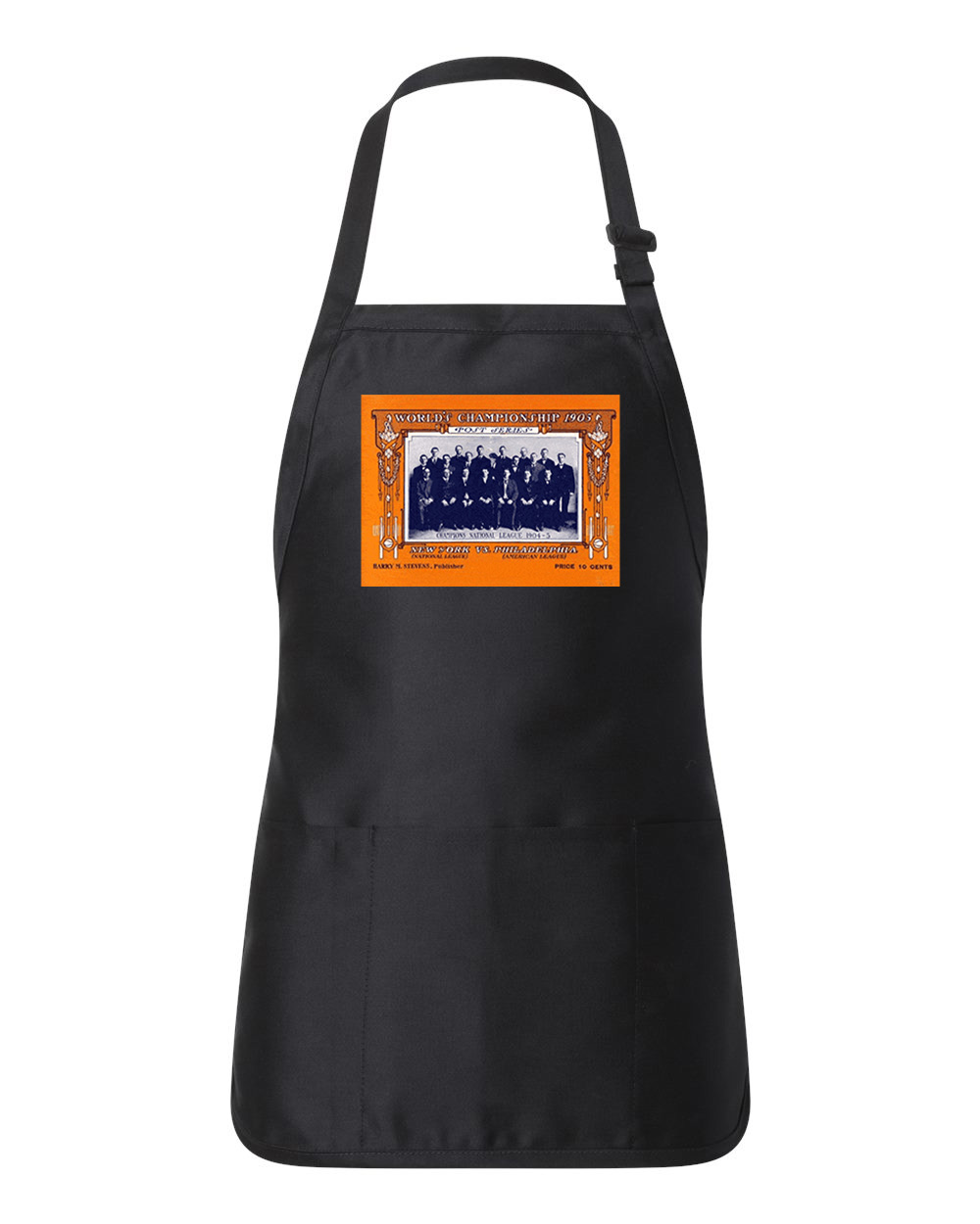 MLB World Series Program 1905 Philadelphia Athletics Vs New York Giants Baseball Logo Customized Design on Full-Length Apron with Pouch Pocket