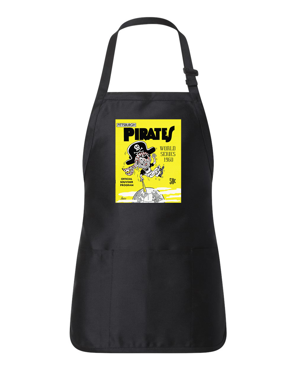 MLB World Series Program 1960-New York Yankees vs. Pittsburgh Pirates Baseball Logo Customized Design on Full-Length Apron with Pouch Pocket