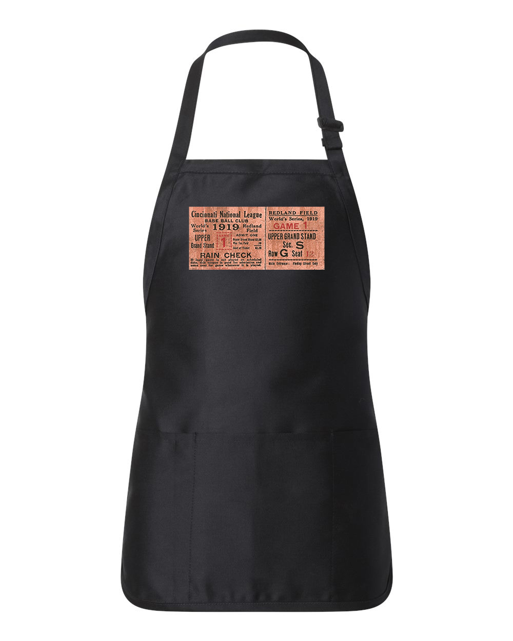 MLB World Series Ticket Stub Game 1 - Chicago White Sox Cincinnati Reds Baseball Logo Customized Design on Full-Length Apron with Pouch Pocket