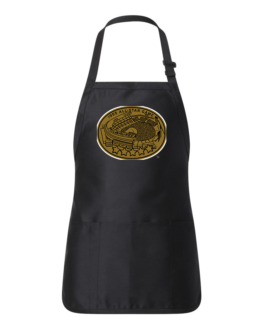 1955 MLB All-Star Game At County Stadium Milwaukee Wisconsin Baseball Logo Customized Design on Full-Length Apron with Pouch Pocket