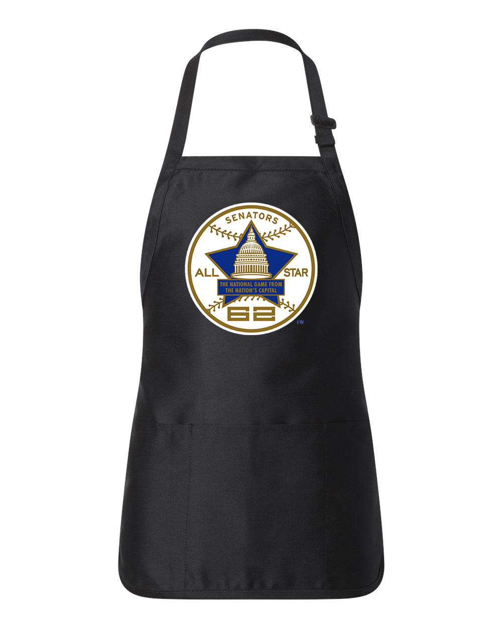 1962 MLB All-Star Game At DC Stadium Washington District Of Columbia Baseball Logo Customized Design on Full-Length Apron with Pouch Pocket