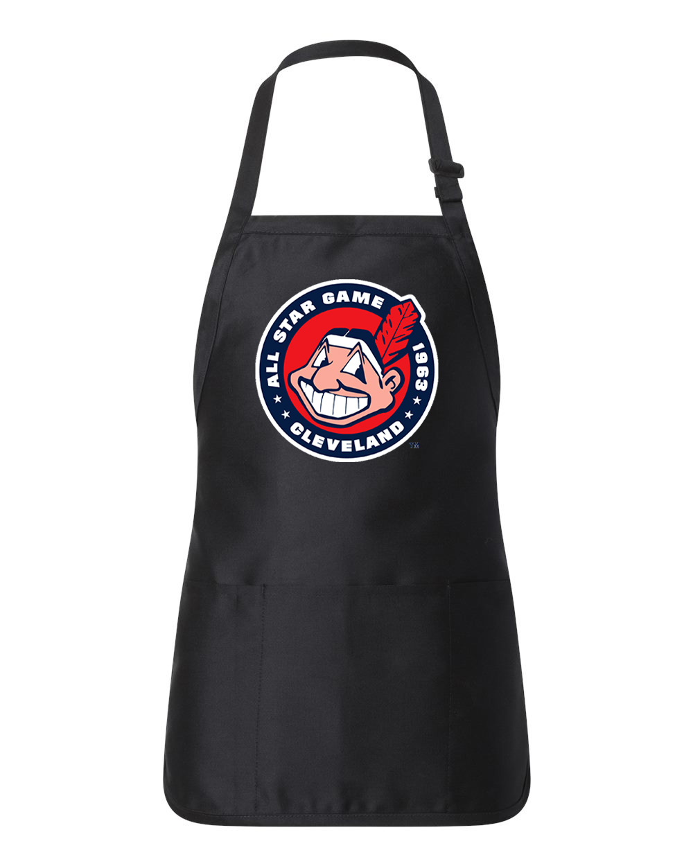 1963 MLB All-Star Game At Municipal Stadium Cleveland Ohio Baseball Logo Customized Design on Full-Length Apron with Pouch Pocket